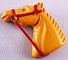 BP75 butterscotch bakelite horse head pin